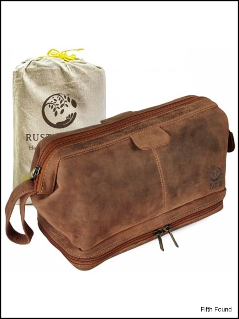 Full Grain Leather Toiletry Bag Travel Shaving Kit